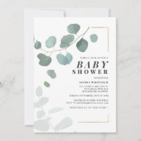 Moderna vegetación Eucalyptus Baby Shower Botánico