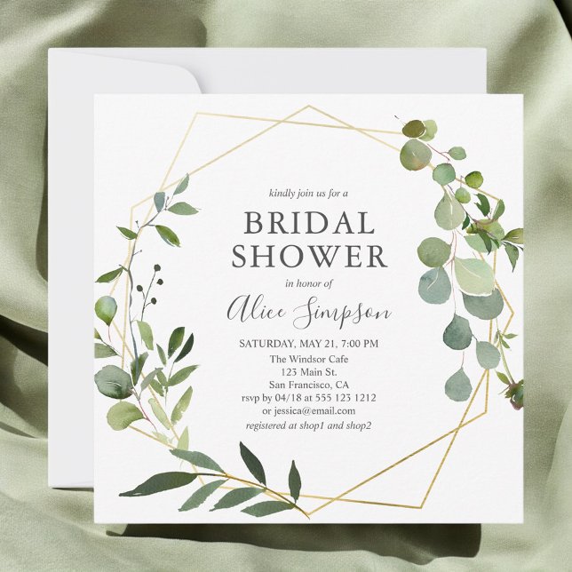 Invitación Moderna vegetación Eucalyptus Ducha Bridal (Subido por el creador)