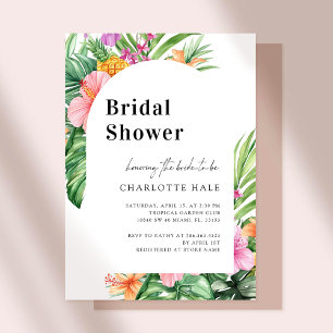 Invitación Moderna vegetación Floral Tropical Bridal Shower