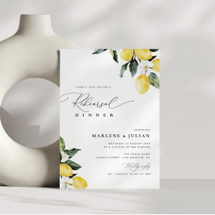 Invitación Moderna vegetación Lemon Floral Ensayo Cena