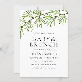 Invitación Moderna vegetación Neutral Baby Shower Brunch Invi