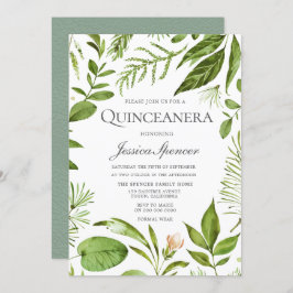 Invitación Moderna vegetación primavera verano Quinceanera In