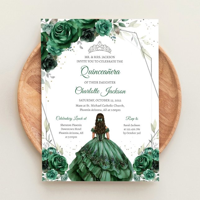 Invitación moderna verde para quinceañera (Subido por el creador)