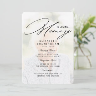 Invitación Moderna visualización simple, Requiem, Funeral de