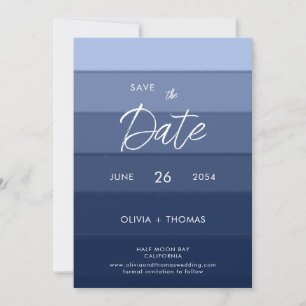 Invitación Moderna Wave Stripes Beach Boda de fotos Save Date