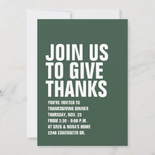 Invitación moderna y audaz al Día de Acción de Gra