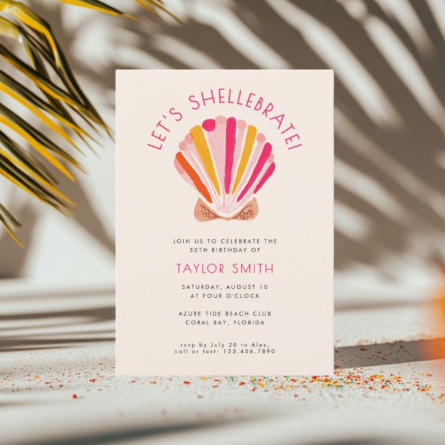 Invitación Moderna y audaz fiesta de cumpleaños rosada de ver (Subido por el creador)