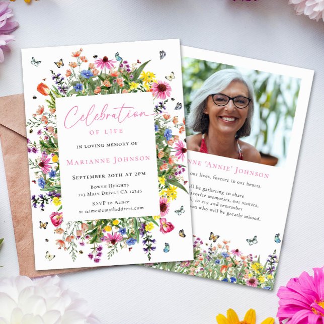 Invitación Moderna y brillante celebración de la vida en memo (Subido por el creador)