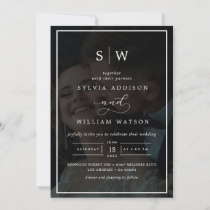 Invitación Moderna y caprichosa caligrafía Boda de fotografía