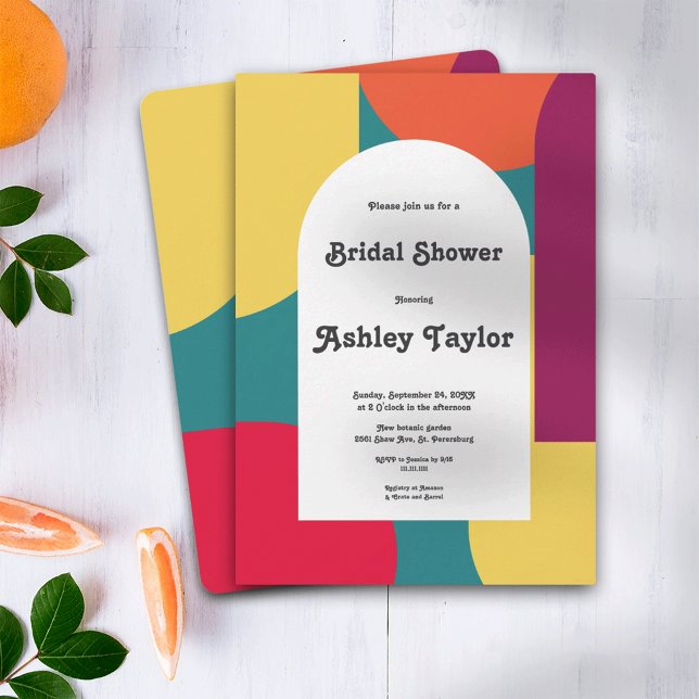 Invitación Moderna y caprichosa ducha Groovy Bridal (Subido por el creador)