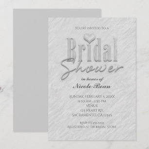 Invitación moderna y chic en blanco y gris para de
