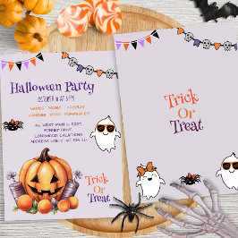 Invitación Moderna y colorida fiesta de Halloween de los niño