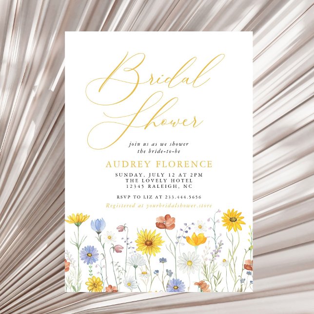 Invitación Moderna y colorida flor silvestre Floral Bridal Sh (Subido por el creador)