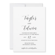 Moderna y contemporánea boda elegante blanca y neg