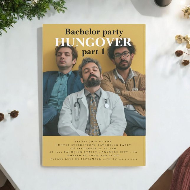 Invitación moderna y divertida del fiesta del bach (Subido por el creador)