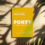 Invitación Moderna y elegante | 40.ª foto de cumpleaños<br><div class="desc">Celebra un hito en un estilo vibrante con esta invitación moderna de 40 años, que incluye tipografía blanca audaz, acentos de escritura elegantes y un fondo giratorio texturado en un llamativo amarillo mostaza. Personalice con el nombre, edad, fecha de fiesta y detalles del evento de la persona de cumpleaños para...</div>