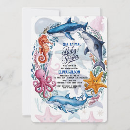 Invitación Moderna y elegante acuarela Ducha de bebé de anima