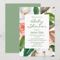 Moderna y elegante acuarela Floral Baby Shower