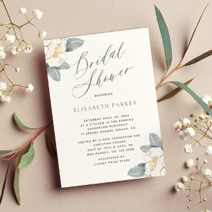 Invitación Moderna y elegante acuarela floral ducha de novia