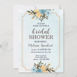 Invitación Moderna y elegante acuarela floral Ducha nupcial