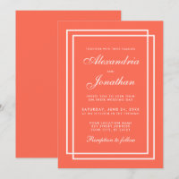 Moderna y elegante armazón de coral y blanco
