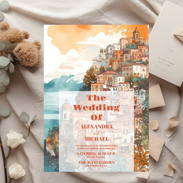 Invitación Moderna y elegante Boda de destino en Italia (Subido por el creador)