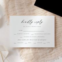 Moderna y elegante boda de escritura RSVP