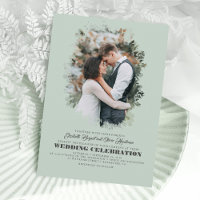 Moderna y elegante Boda de fotografía de vegetació