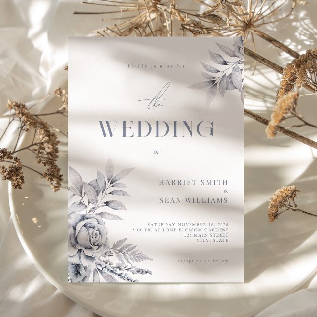 Invitación Moderna y elegante Boda de Invierno Floral (Subido por el creador)