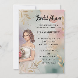 Invitación Moderna y elegante Boda de novia con ducha de novi