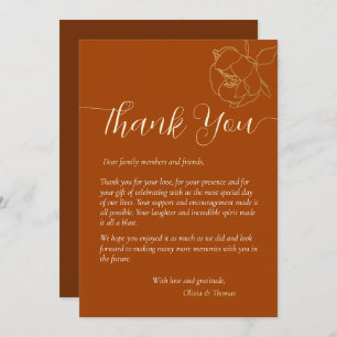 Invitación Moderna y elegante boda de otoño en rubia gracias