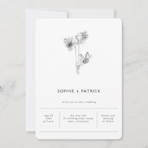 Invitación Moderna y elegante boda de primavera de Daffodil M
