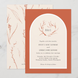 Invitación Moderna y elegante Boda de Terracota Arqueológico