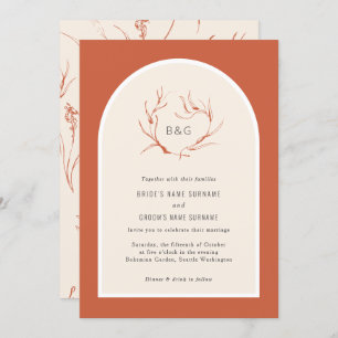 Invitación Moderna y elegante Boda de Terracota Arqueológico