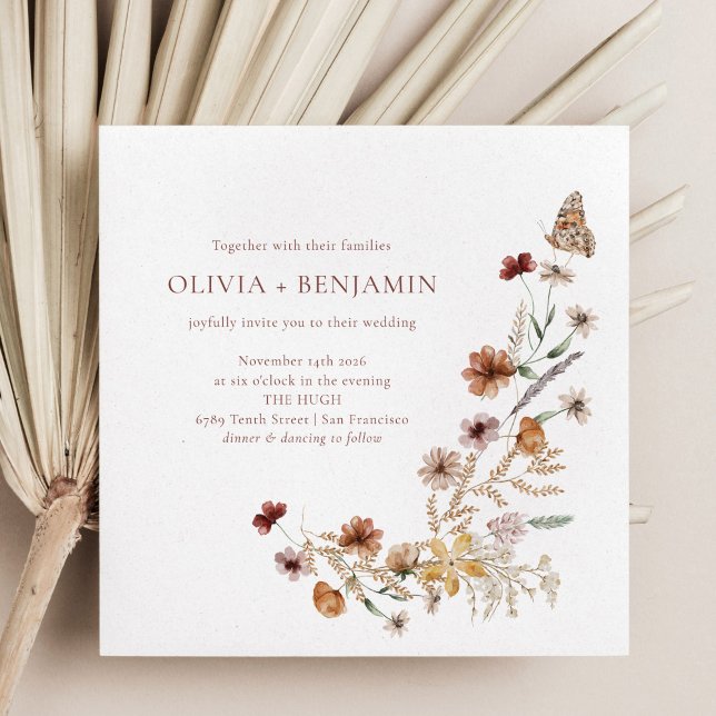 Invitación Moderna y elegante Boda del Boho Nature Wildflower (Subido por el creador)