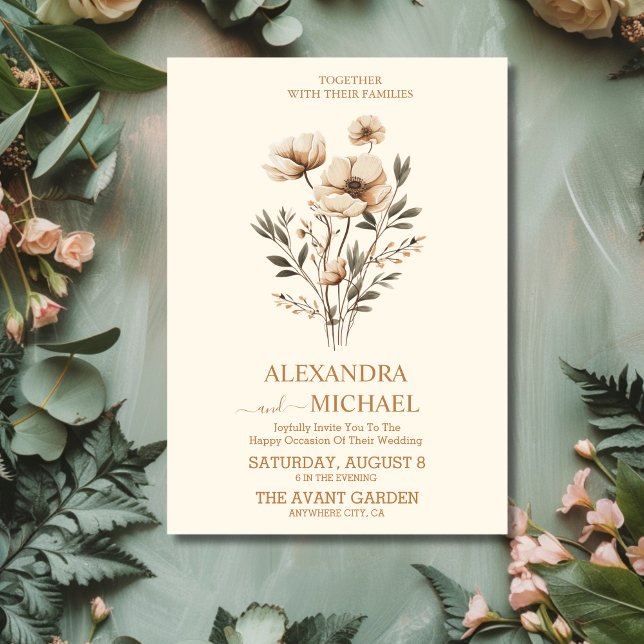 Invitación Moderna y elegante Boda del Boho Nature Wildflower (Subido por el creador)