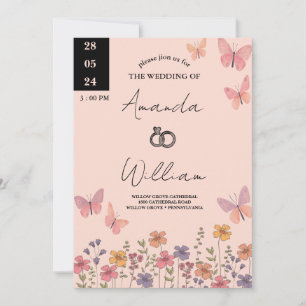 Invitación Moderna y elegante Boda del Boho Nature Wildflower