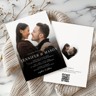 Invitación Moderna y elegante Boda del sitio web QR RSVP