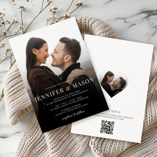 Invitación Moderna y elegante Boda del sitio web QR RSVP (Subido por el creador)