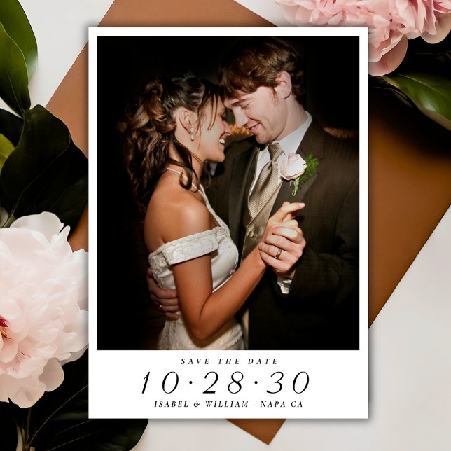 Invitación Moderna y elegante boda fotográfica Guardar el cód (Subido por el creador)