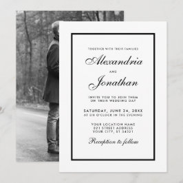 Invitación Moderna y elegante boda fotográfica invitan al neg