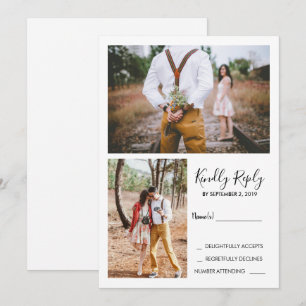 Invitación Moderna y elegante boda fotográfica RSVP
