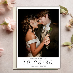 Invitación Moderna y elegante boda fotográfica salva la fecha