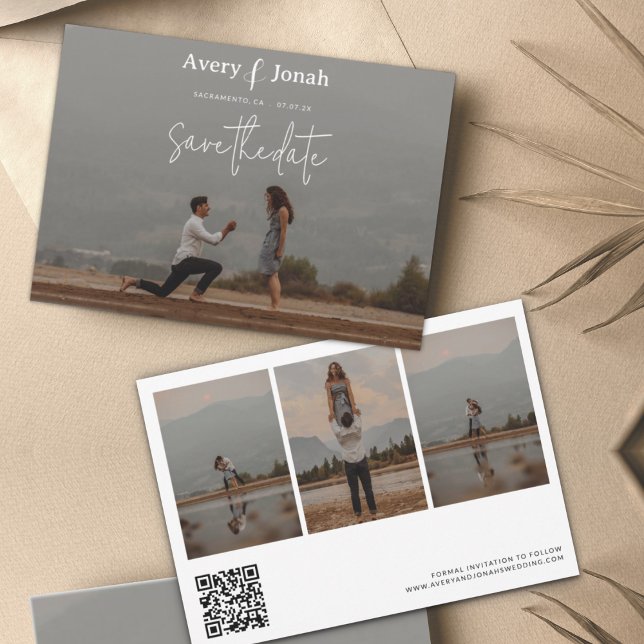 Invitación Moderna y elegante boda fotográfica salva la fecha (Subido por el creador)