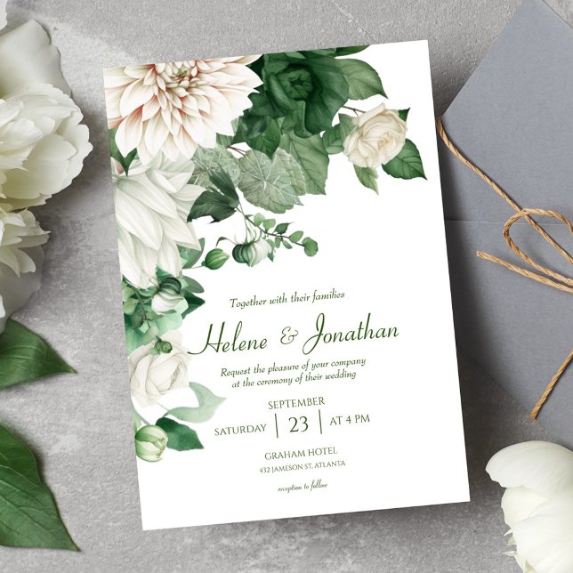 Invitación Moderna y elegante Boda Jardín Botánico (Modern Elegant Botanical Garden Wedding Invitation)