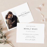 Moderna Y Elegante Boda Mínima Fotográfica Ahorra 