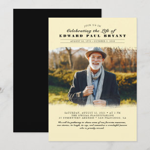 Invitación Moderna y elegante celebración de la vida Funeral