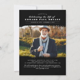 Invitación Moderna y elegante celebración de la vida Funeral 