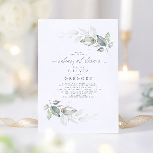 Invitación Moderna y elegante cena de ensayo de vegetación