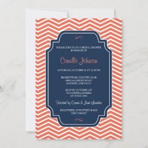 Invitación Moderna y elegante Chevron Bridal
